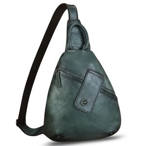 Leather Sling Bag for Men and Women Classical Real Leather Sling😘